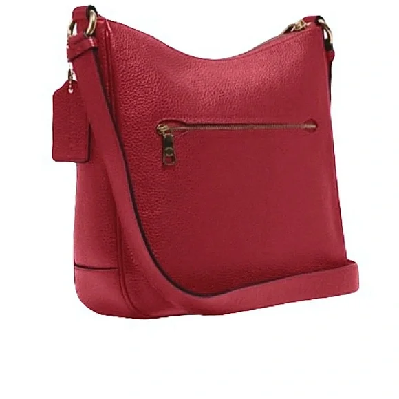 🍒 COACH Authenticated Leather Ellie File  Crossbody in Garnet Red 🍒 - Picture 5 of 14